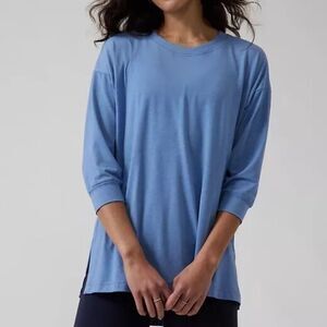 ATHLETA Inspire Top 3/4 Sleeve Cottage Blue Women’s Size XS